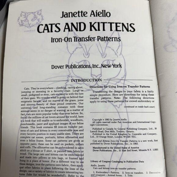 Cats and Kittens Iron-On Transfer Patterns by Janette Aiello - Picture 2 of 10